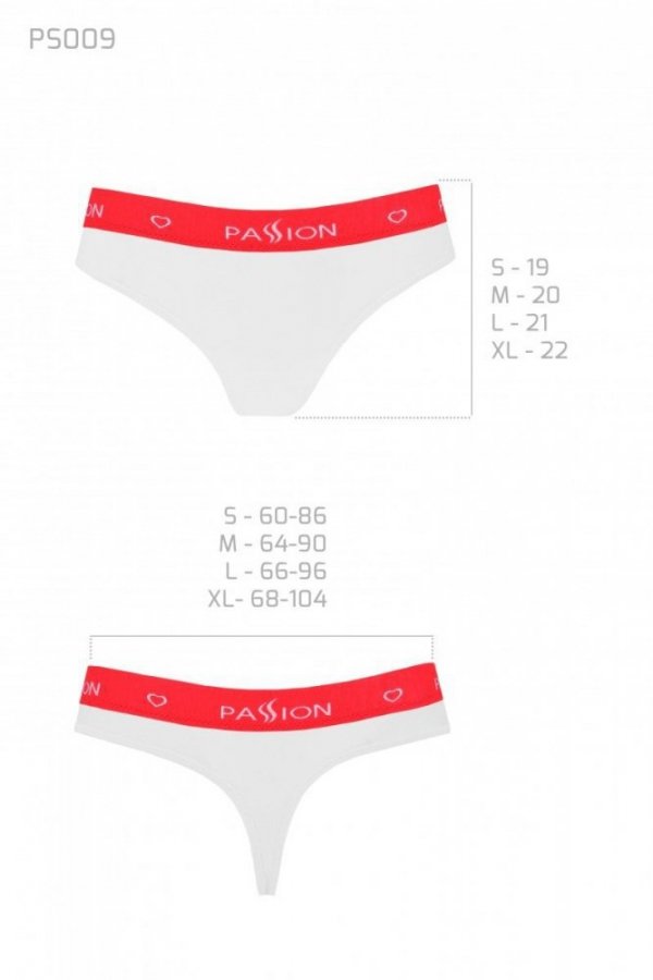 PS009 PANTIES white stringi bawełniane