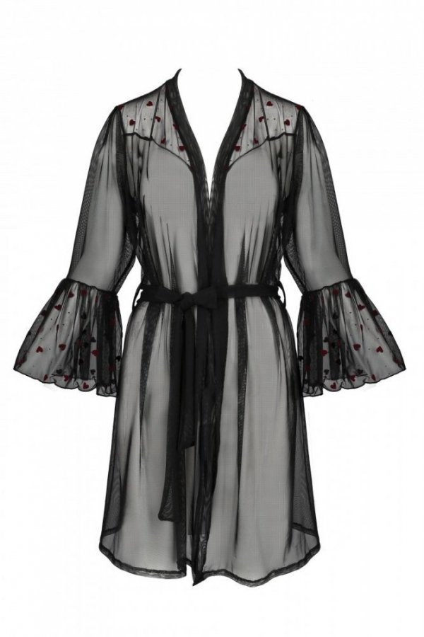 LOVELIA PEIGNOIR Czarny szlafrok