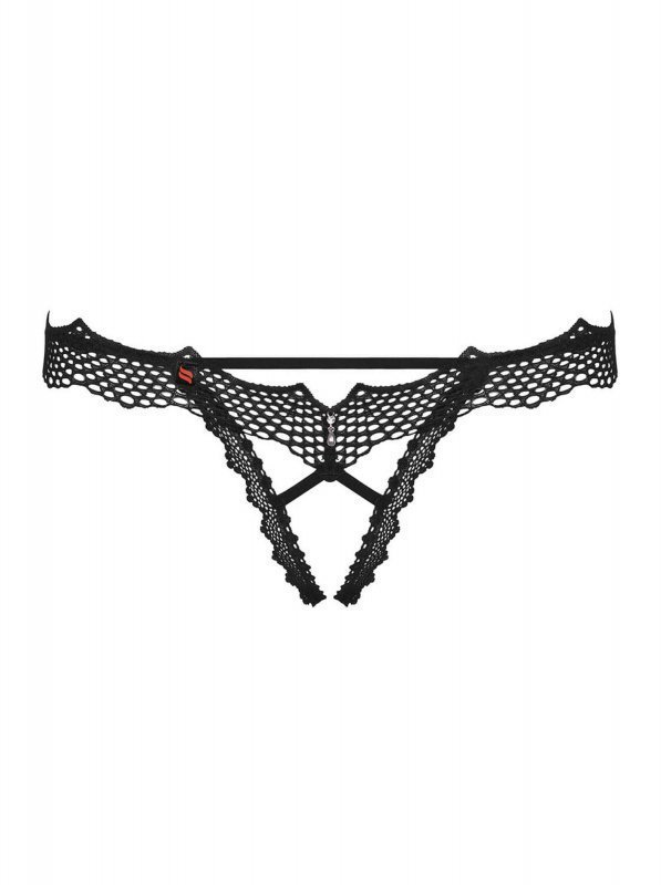 Bielizna-Bravelle stringi otwarte czarne  S/M