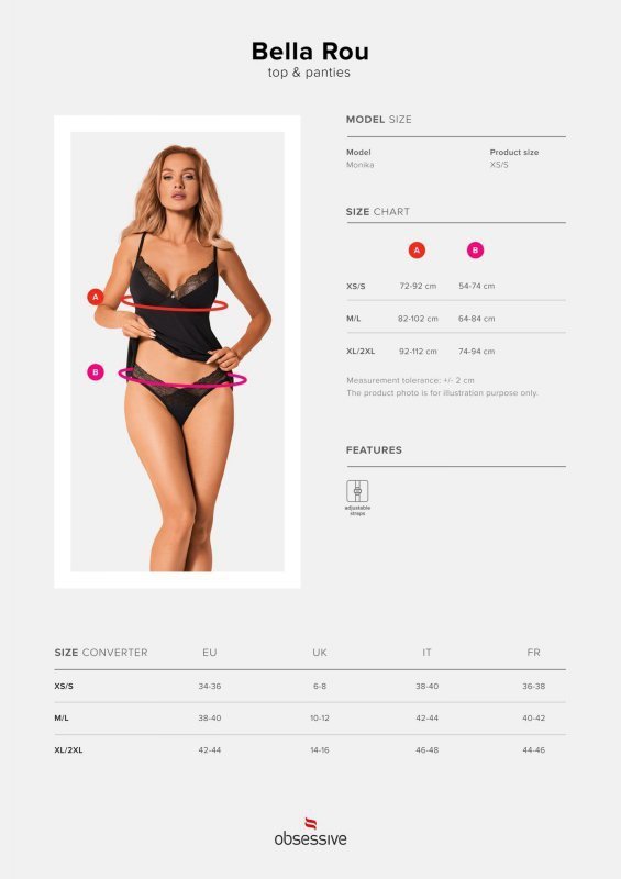 Bielizna-Bella Rou top i figi   XS/S
