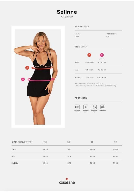 Bielizna-Selinne koszulka i stringi  M/L