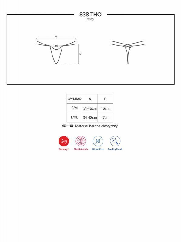 Bielizna-838-THO-3 stringi  S/M