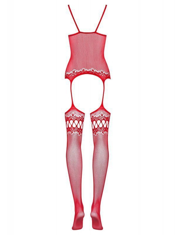 Bielizna-Bodystocking F214 czerwony  S/M/L