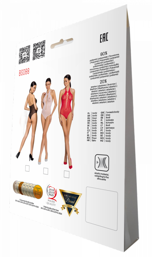 BS088 Bodystocking Biały