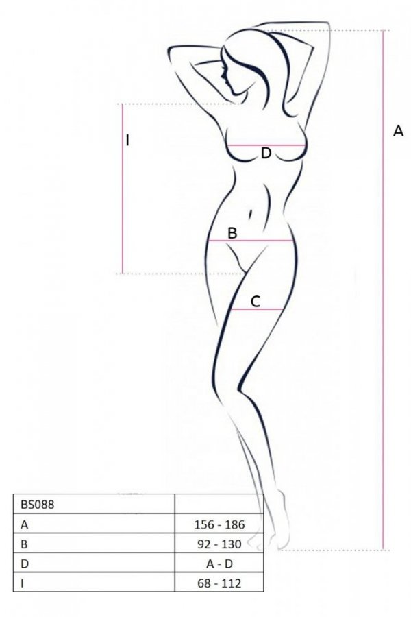 BS088 Bodystocking Biały