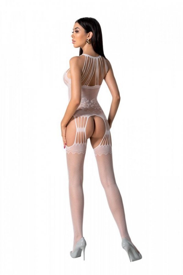 BS095 Bodystocking Biały