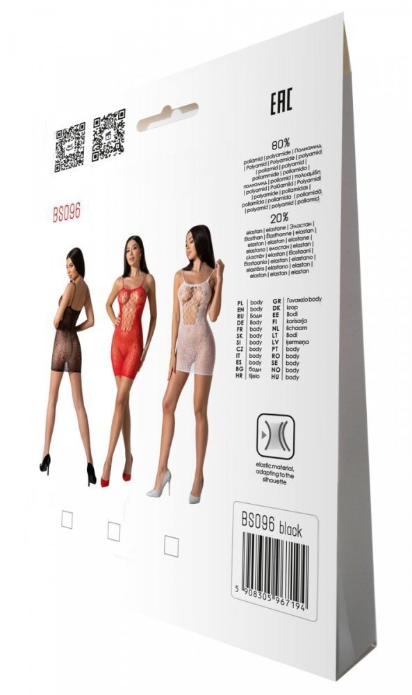 BS096 Bodystocking Czarny
