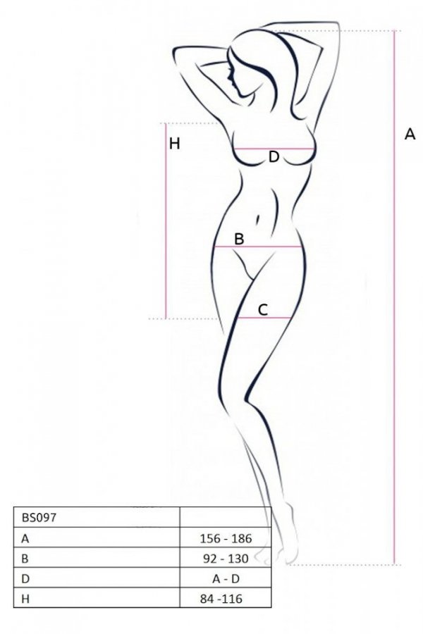 BS097 Bodystocking Czerwony