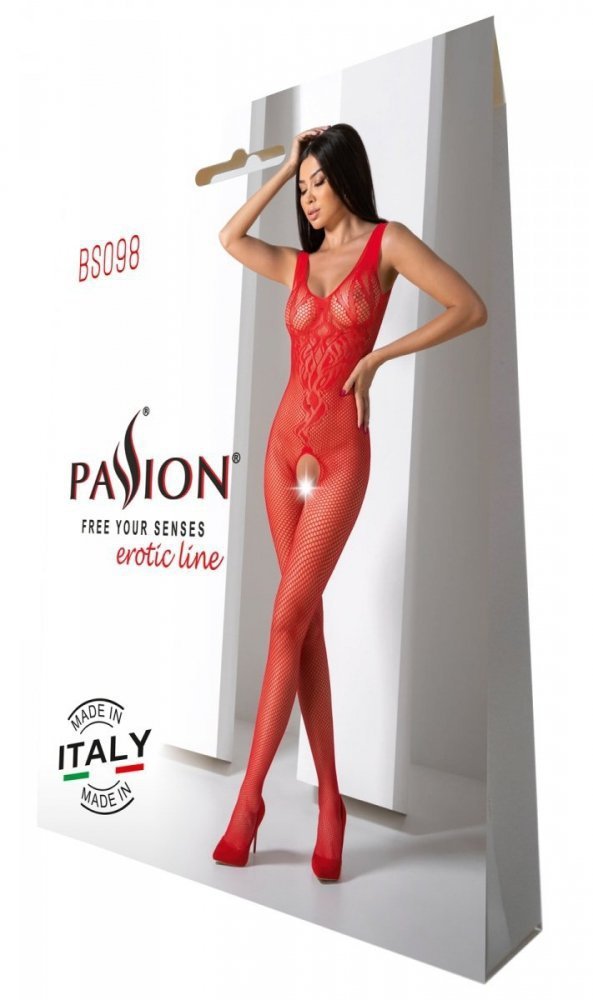BS098 Bodystocking Czerwony