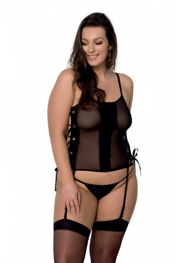 MALWIA CORSET size plus czarny gorset