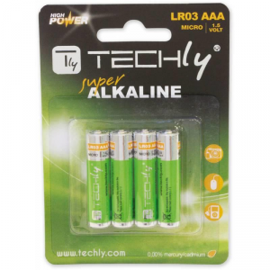 Baterie TECHLY Alkaliczna AAA (LR03, R03, 24A, MN2400, AM4, UM4, HP16) 4 szt. 307001