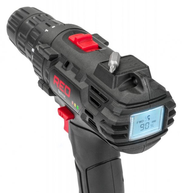Wkrętarka AKUMULATOROWA Wiertarka LCD 2x Aku 20V Red Technic RTWA0033