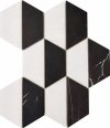 Mozaika HEXAGON z białego marmuru Bianco Neve i czarnego Black Silk