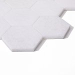 Mozaika Heksagon M z marmuru Bianco Neve, szlif