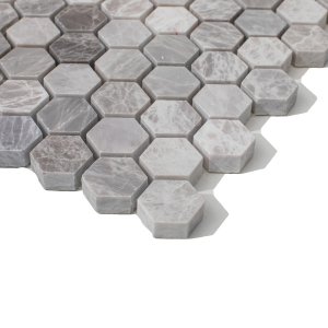 Mozaika z marmuru Nordic Grey heksagon S
