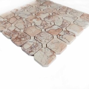 Mozaika octagon z marmur Sakura & Beige Crystallino 