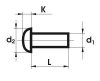 NIT ALUMINIOWY PEŁNY Z ŁBEM KULISTYM 4.0*8 MM