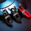 Wytrzymały elastyczny kabel przewód USB microUSB QC3.0 2.4A 1M czarno-czerwony