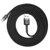 Wytrzymały elastyczny kabel przewód USB microUSB 1.5A 2M czarno-szary