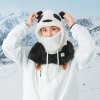 Ciepła kominiarka zimowa z futerka Panda dla dzieci i dorosłych rozmiar L - czarna/biała