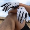 Rękawiczki sportowe rowerowe pełne wiosenno-letnie rozmiar M - biało-czarne