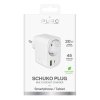 Ładowarka sieciowa USB-A USB-C z gniazdem Schuko PD 20W - biała