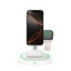 Ładowarka indukcyjna 3w1 do smartfona smartwatcha słuchawek Magnetic MagSafe - biała
