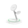 Ładowarka indukcyjna 3w1 do smartfona smartwatcha słuchawek Magnetic MagSafe - biała