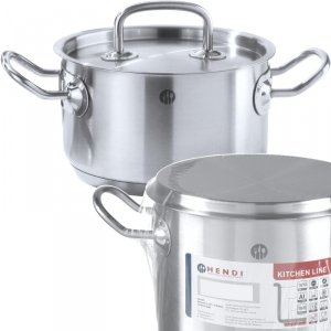 Garnek średni Kitchen Line z pokrywką 9,5 l śr. 280 x 155 mm - Hendi 836408
