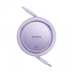 Kabel przewód zwijany Free2Pull USB-C - iPhone Lightning 20W 1m - fioletowy