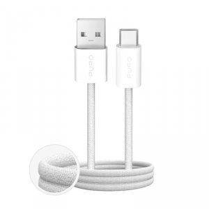 Kabel przewód USB-A - USB-C w oplocie Fabrik 2.0 10W 1.5 m - biały