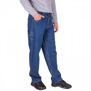 Spodnie robocze jeans do pasa bhp gruby niezniszczalny denim bawełna-FIRI : Rozmiar - W33-L32
