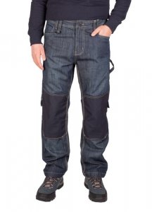 Spodnie robocze jeans męskie z wzmocnieniami -100% bawełna-FIRI : Rozmiar - W38-L32