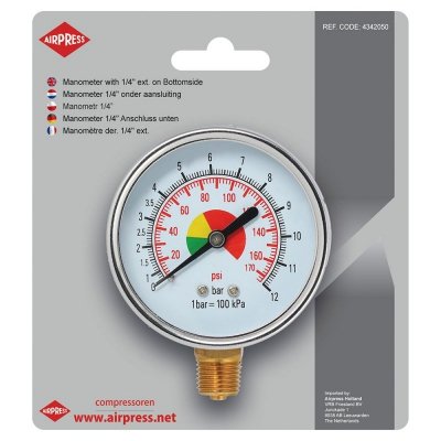 MANOMETR 1/4&#039;&#039; DOLNY GWINT