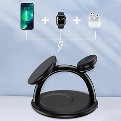 Indukcyjna stacja ładująca do iPhone AirPods Pro Apple Watch 3w1 czarny