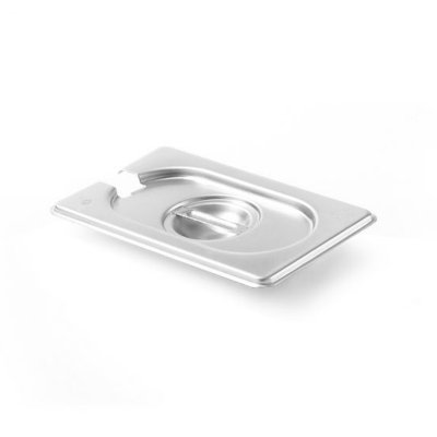 Pokrywka stalowa do GN Kitchen Line z wycięciem na chochlę GN 1/9 - Hendi 806975