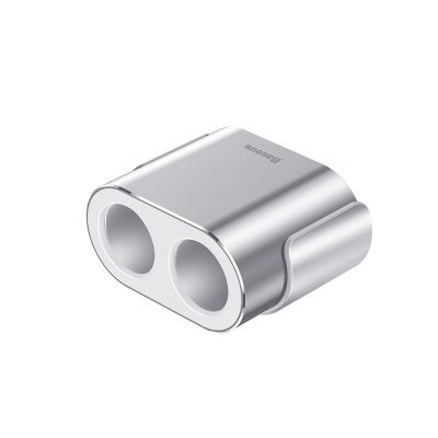 Rozdzielacz samochodowy 2x gniazdo zapalniczki 80W 2x USB-A 3.1A - srebrny