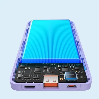 Powerbank 10000mAh Airpow Fast Charge 20W - fioletowy