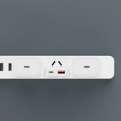Ładowarka sieciowa GaN 30W USB-A - USB-C z kablem USB-C - biała