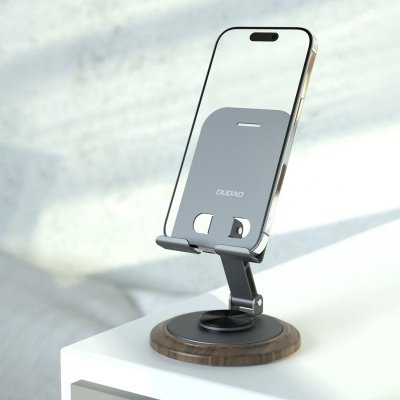 Podstawka stojak do telefonu 360 stopni metalowy - szary