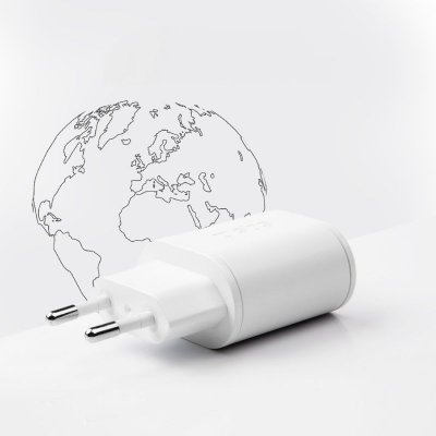 Ładowarka sieciowa Power Delivery USB-A USB-C 20W - biała