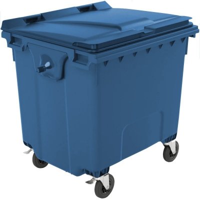 Kontener pojemnik na odpady śmieci komunalne PZH EN 840-2 DIN 1100L - niebieski