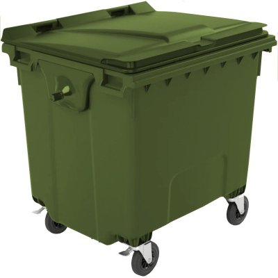 Kontener pojemnik na odpady śmieci komunalne PZH EN 840-2 DIN 1100L - zielony