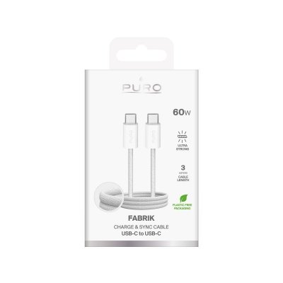 Kabel przewód USB-C w oplocie Fabrik 4 240W 1m - biały