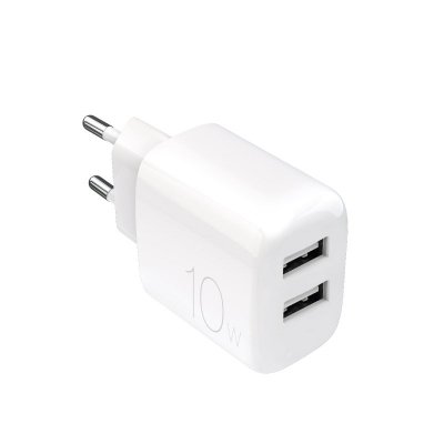 Ładowarka sieciowa 2x USB-A PROLITE 10W - biała