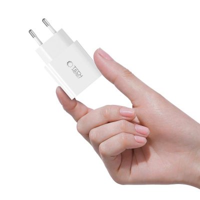 Ładowarka sieciowa USB-C z kablem USB-C PD 20W - biała