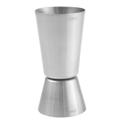 Miarka barmańska do alkoholu dwustronna stalowa 25 / 50 ml  - Hendi 596722