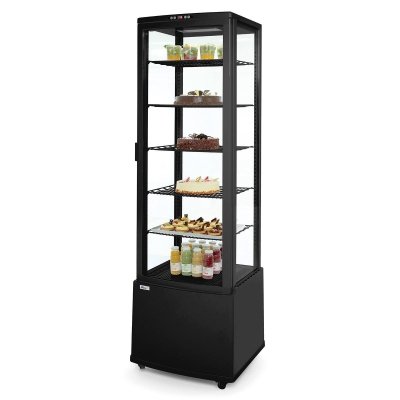 Witryna chłodnicza cukiernicza na kółkach 5 półek 280L LED  - czarna