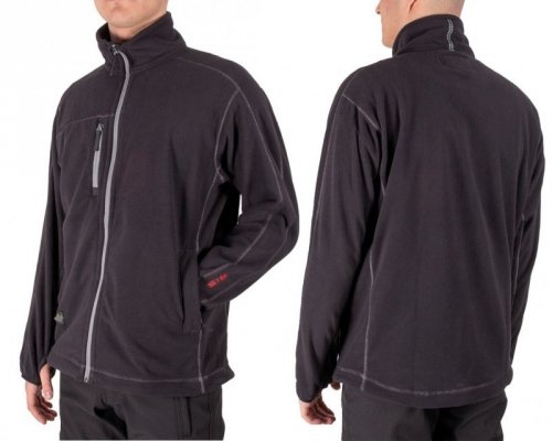 Polar roboczy gruby-bluza ocieplana z zamkiem i kieszeniami 350g/m2-FIRI : Nazwa własna koloru - Czarny, Rozmiar - XXL