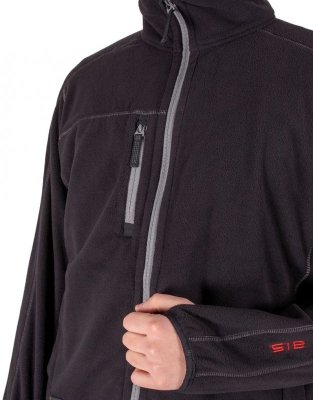 Polar roboczy gruby-bluza ocieplana z zamkiem i kieszeniami 350g/m2-FIRI : Nazwa własna koloru - Czarny, Rozmiar - 3XL